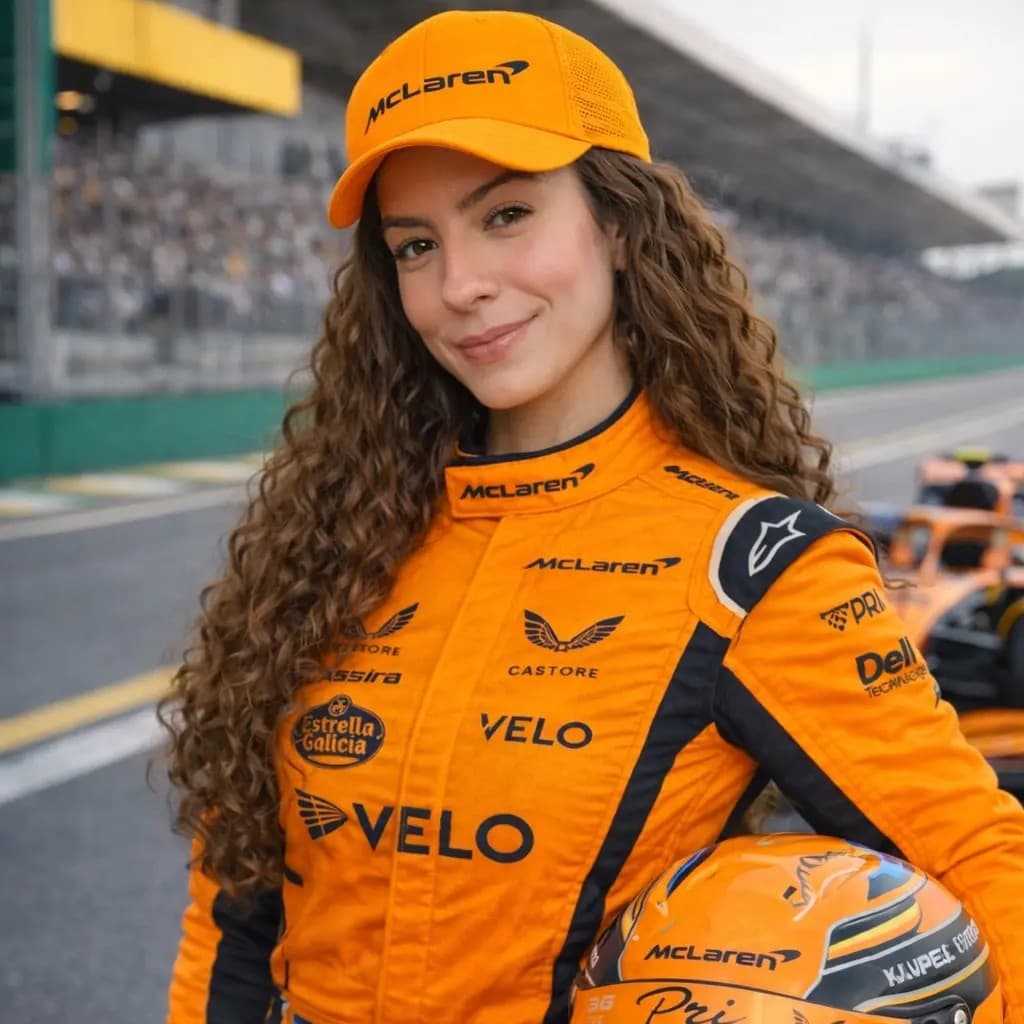 Pri Diogo no paddock da McLaren em Interlagos